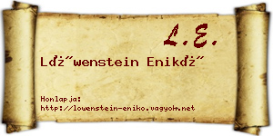Löwenstein Enikő névjegykártya